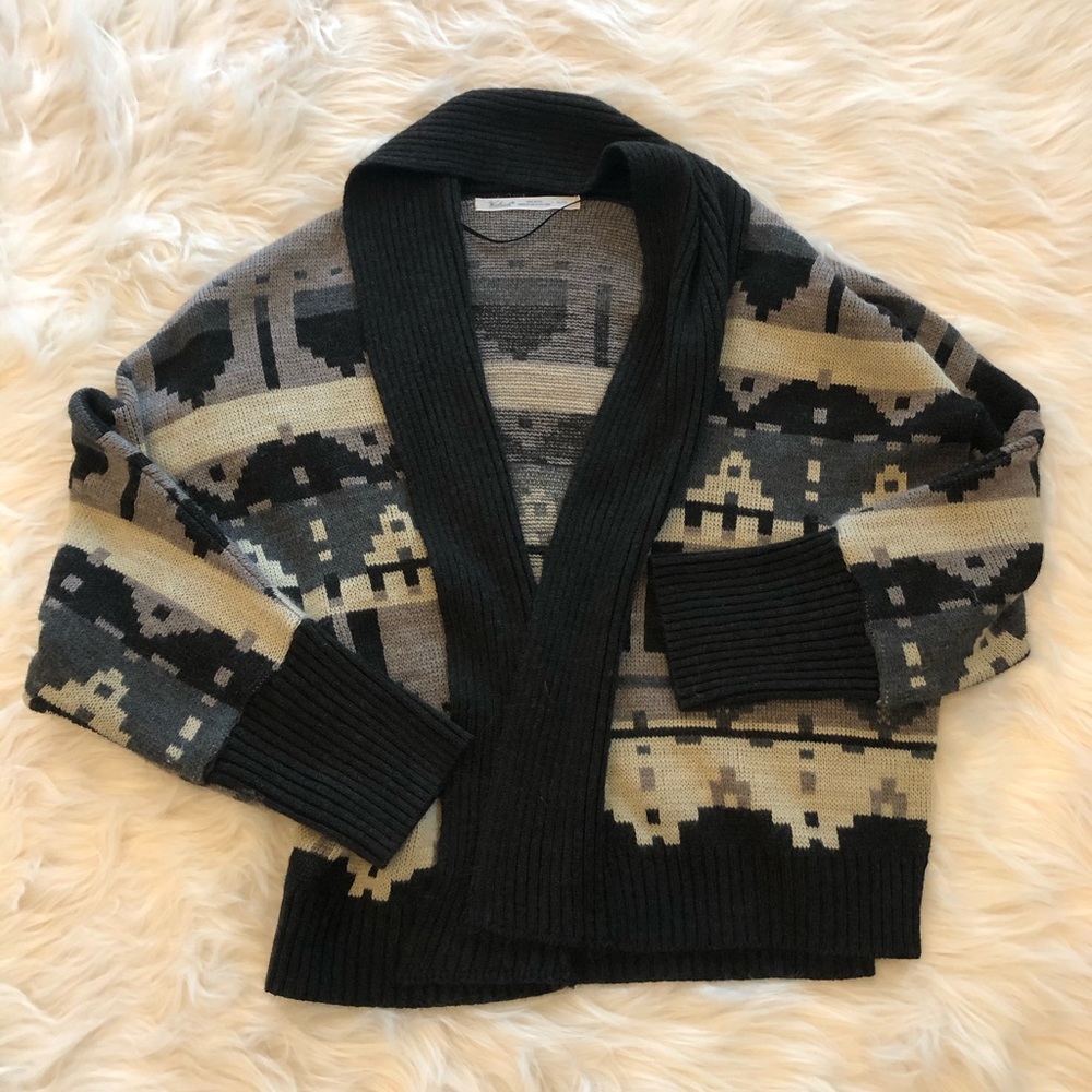 Woolrich Aztec Tribal Print Open Cardigan XL